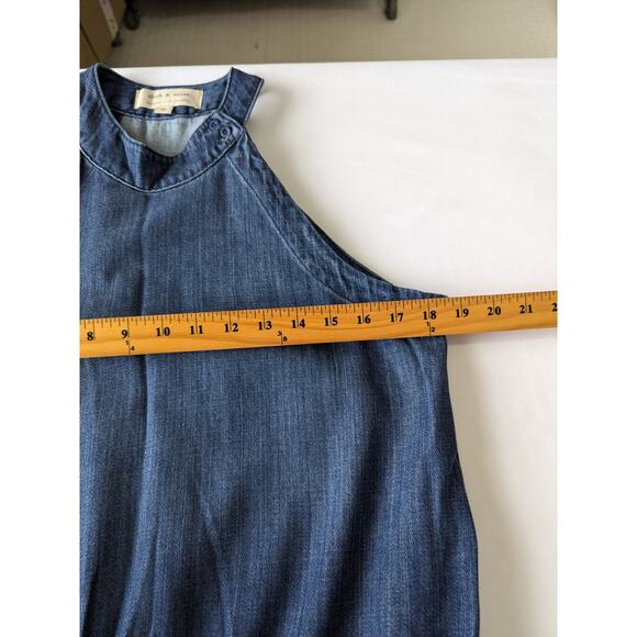 Cloth & Stone Denim Jumpsuit Womens Size Medium Blue Cotton Tencel Pockets - Picture 8 of 10